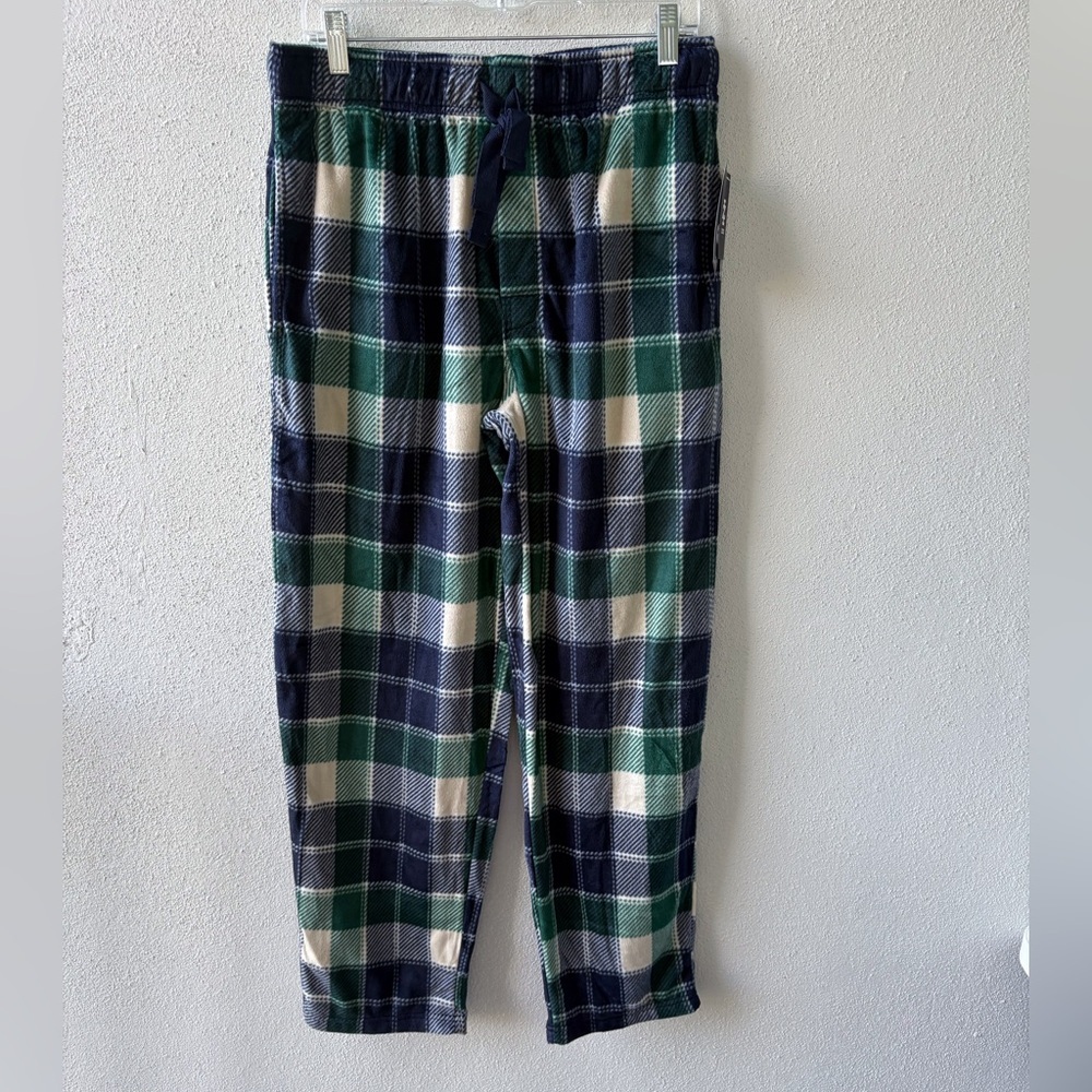 IZOD Men’s Size‎ M Sleep Pants Soft Stretch Warm Blue/Green Cabincore Drawstring